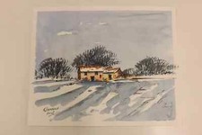 WATERCOLOUR PAINTING BY K.LAURENCE DERELICT BUILDINGS IN THE YORKSHIRE DALES