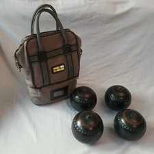 Henselite Lawn Bowls Super Grip Size 5 x 4 Bowls & Airport Bag Drakes Pride Bag