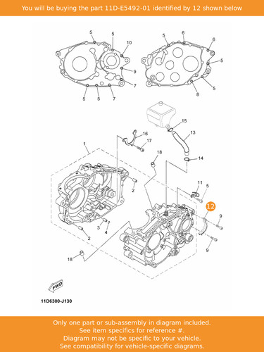 Yamaha cover 11d e5492 oem - 11d-e5492-01,