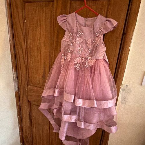Girls purple flower girl dress - purple,