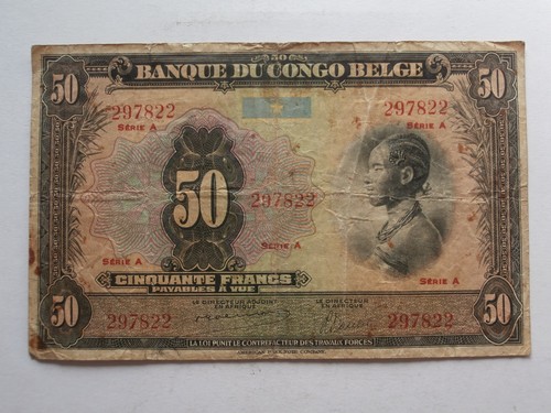 Belgian congo ww2 banknote - belgian,