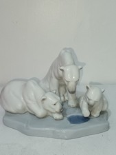 Collectable Lladro Family Of Polar Bears Figurine 1443 Retired Rare