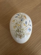Royal Worcester Spode Palissy Ringtons Tea Floral Egg Trinket Pot
