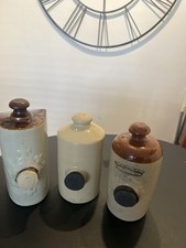 Vintage Decorative Stoneware Ceramic Hot Water Bottles / Foot Warmers