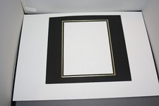 Spicer Hallfield Overlay Black 8x6 Rectangular Single Gold Edge F5bkl
