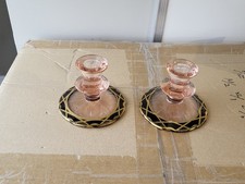 Pink Depression Glass Candle
