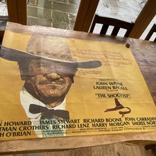 Vintage Large Format Original Film Poster For The Shootist With John Wayne 