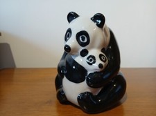 Wade Panda Mother and Cub Ceramic Moneybox No Stopper black and white