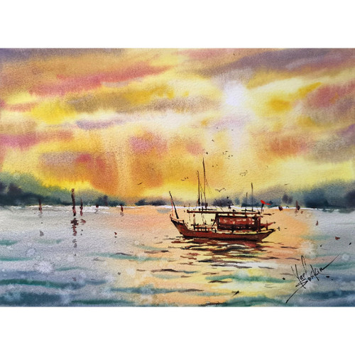 Original watercolor hong kong - watercolor,