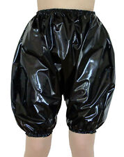 Black PVC Shorts Bloomers Plastic Pants Underwear Bottoms Directoire Vinyl Panty