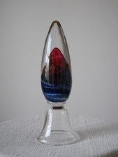 Handmade Studio Art Glass Sculpture, Tall Freeform Decorative Ornament