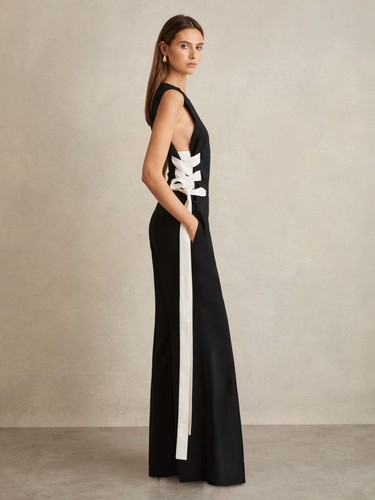 Reiss womens black jumpsuit - reiss,