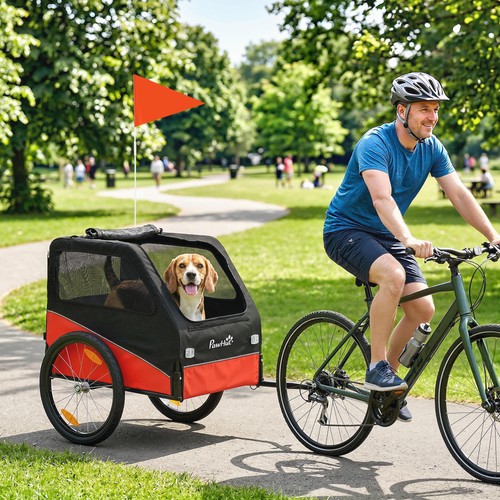 Pawhut dog bike trailer for - bike,
