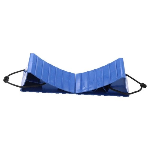 Plastic wheel chock with rope - plastic,