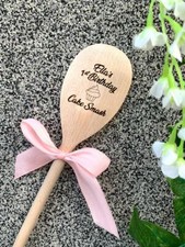 Personalised Cake Smash Wooden Spoon First Birthday Photo Prop Engraved Keepsake