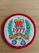 UK Scouting The Queens Silver Jubilee 1977 Uniform Blanket Badge 
