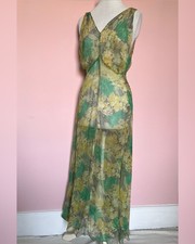 1930s Vintage Silk Maxi Dress