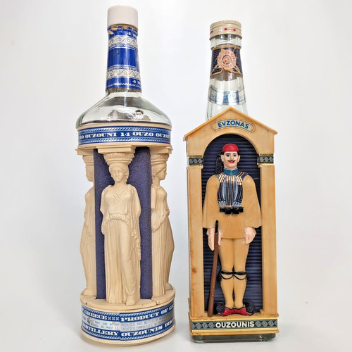 Vintage greek ouzo - vintage, bottles