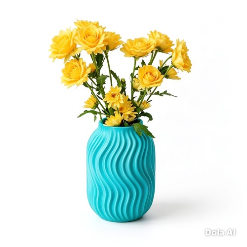 Modern wavy vase printed - modern, |3d