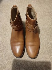 Joules Brown Leather Ankle Boots Size 5