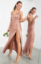 ASOS Womens Pink Satin Maxi