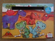 Lap Tray - Childs - Slot for Tablet / Book - Bean Bag Bottom Cushion - Dinosaurs