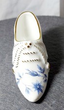 Compton Woodhouse Bone China Princess Royale Miniature Shoe Ornament Blue White