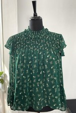 BNWT ZARA GREEN RUFFLED BEADED