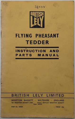 Instruction parts manual for - &,