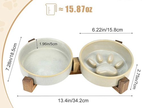 450ml elevated ceramic dog cat - elevated,