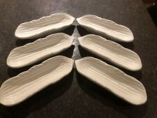 corn on the cob dish x 6 white