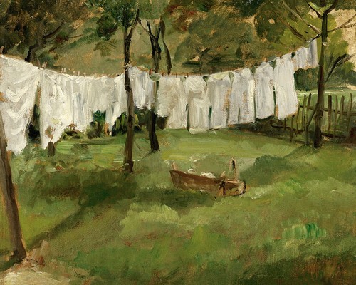 Vintage laundry line painting - line,