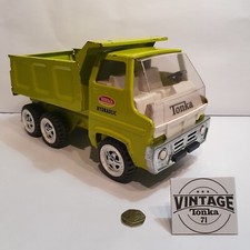 Vintage Tonka Toy. Gas Turbine Hydraulic Dump Truck. GREEN. Pressed Steel 1970s 