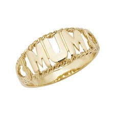 9ct Gold Hallmarked Fancy Mum Ring 