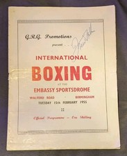 1955 Randolph Turpin vs Ray Schmit SIGNED AUTOGRAPHED Freddie Mills