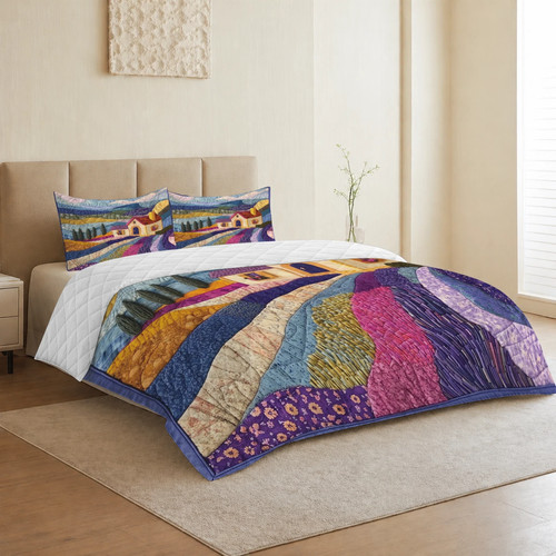 Lavender flower quilt bedding - flower,