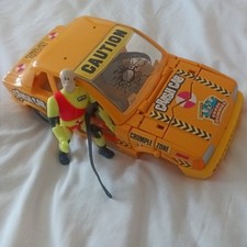 Vintage 1991  Crash Test Dummies crash car and figure bull
