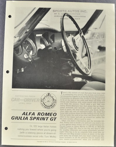1965 alfa romeo giulia - romeo, sprint