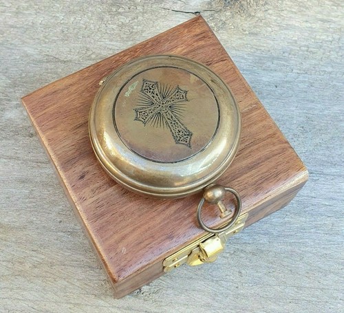 Antique compass vintage brass - vintage,