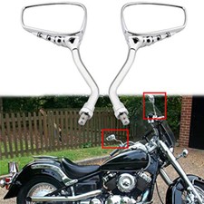 8/10mm Motorcycle Chrome Skeleton/Skull Side Mirrors For Honda Suzuki Yamaha
