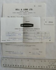 1964 receipt Bell & Lunn, Holiday Cancellation Safeguard Scheme