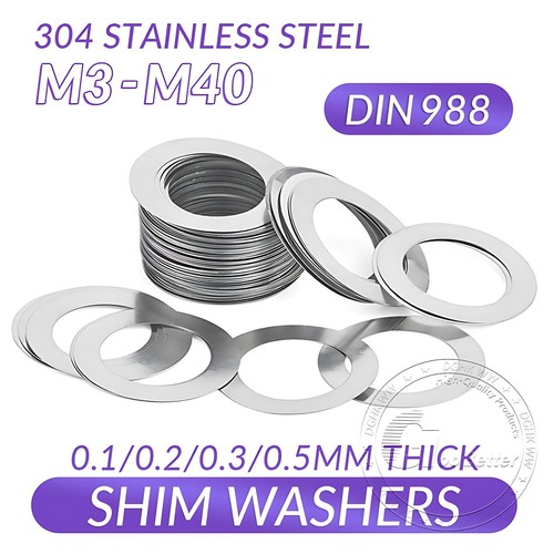 Shim washers 0 3 - washers, 0.1/0.2/0.3/0.5mm