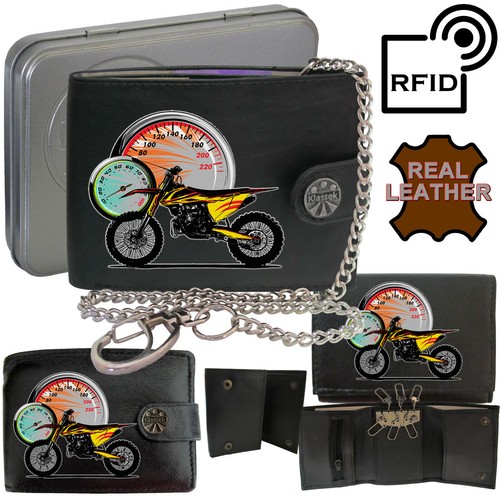 Motorbike leather wallet - wallet, soft