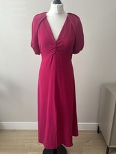 Zara Pink Puff Sleeve Midi