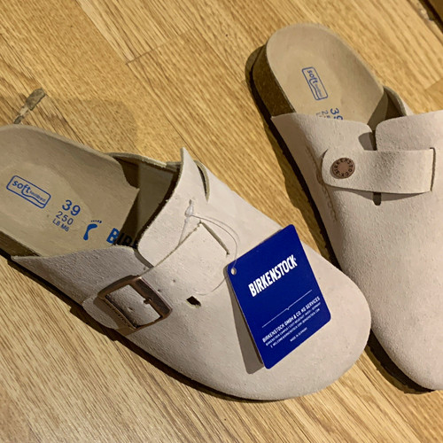 Birkenstock beige suede buckle - birkenstock,