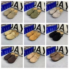 Hot Authentic Birkenstock Boston Suede Leather Slip On EU Shoe 35-45 Unisex