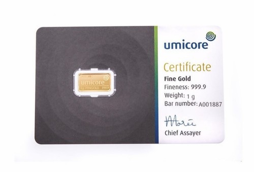 Gold umicore 1 gram - 1g, umicore,