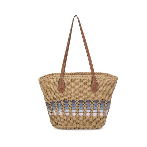 Women straw tote bag - straw,