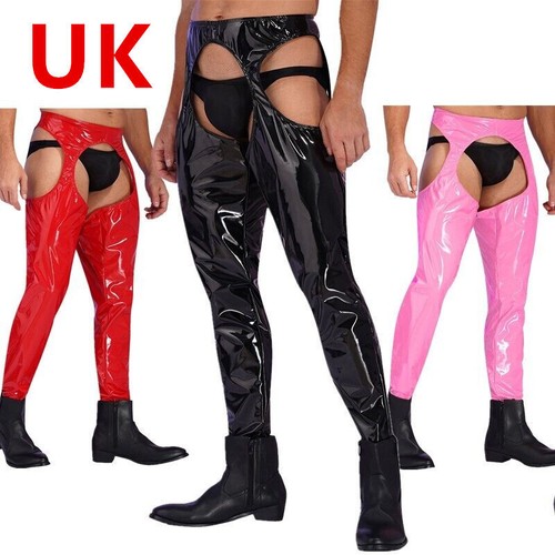 Mens pants pvc faux - uk,