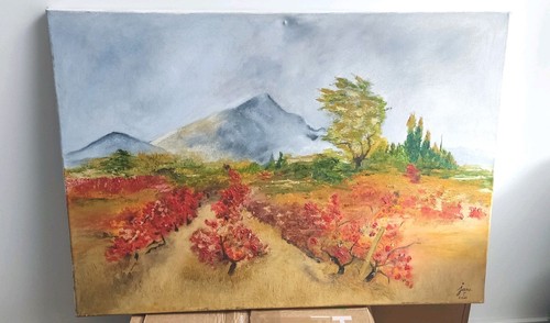Autumn vineyard landscape - vineyard,